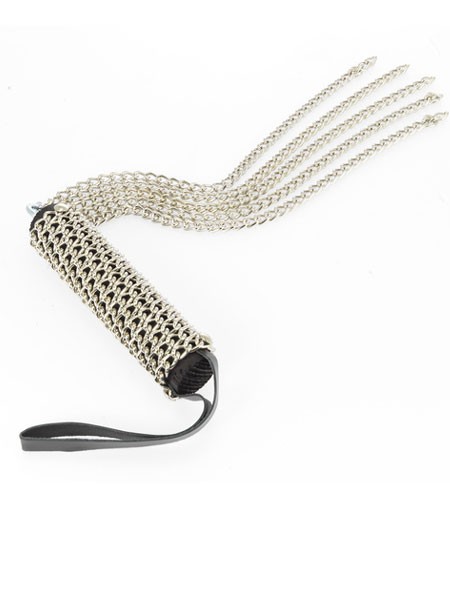 Kettenpeitsche, silber/schwarz