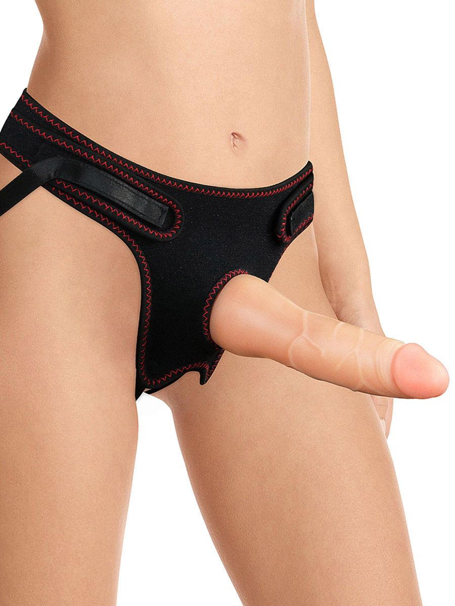 LOVE TOY Easy Strap-On Set 7,5%27%27: Harness & Dildo, haut/schwarz