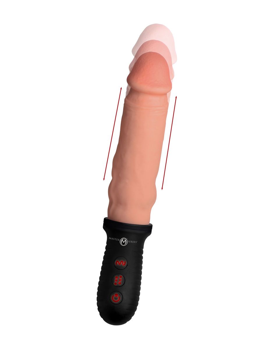 Master Series 8X Auto Pounder: Stoßender Vibrator, haut/schwarz