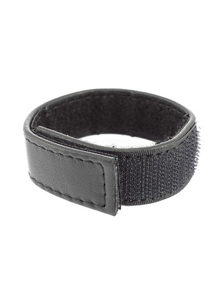 Leder-Penisriemen mit Klettverschluss, schwarz