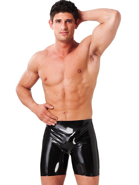 Latex-Herrenradler, schwarz (L)