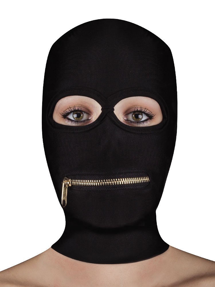 Ouch! Extreme Zipper Mask with Mouth Zipper: Kopfmaske, schwarz