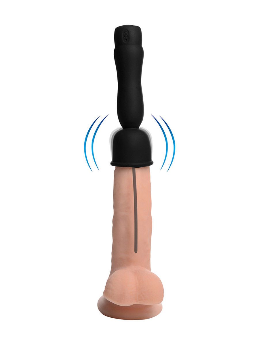 Trinity Vibes 16X Penis Head Teaser: Eichel-Vibrator mit Dilator, schwarz