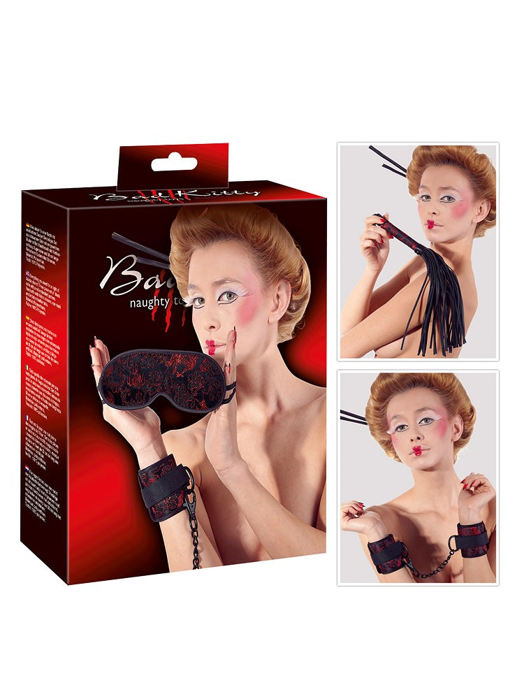 Bad Kitty Fesselset, schwarz/rot