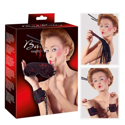 Bad Kitty Fesselset, schwarz/rot Bad Kitty Fesselset, schwarz/rot