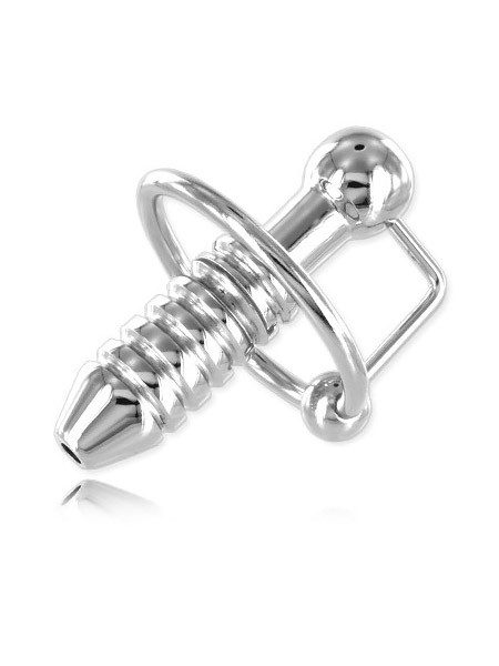Black Label Stainless Steel Torpedo Penis Plug: Edelstahl-Eichelring mit Dilator