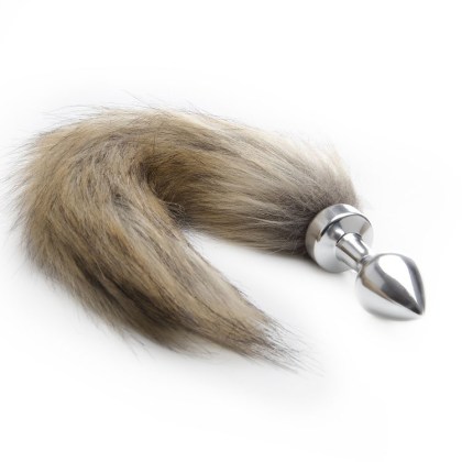 Ouch! Analplug mit Schweif, silber/braun Ouch! Analplug mit Schweif, silber/braun