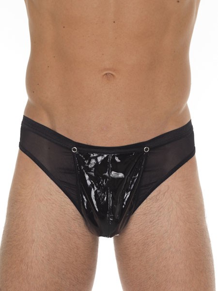 String mit Lackfront, schwarz (One Size)