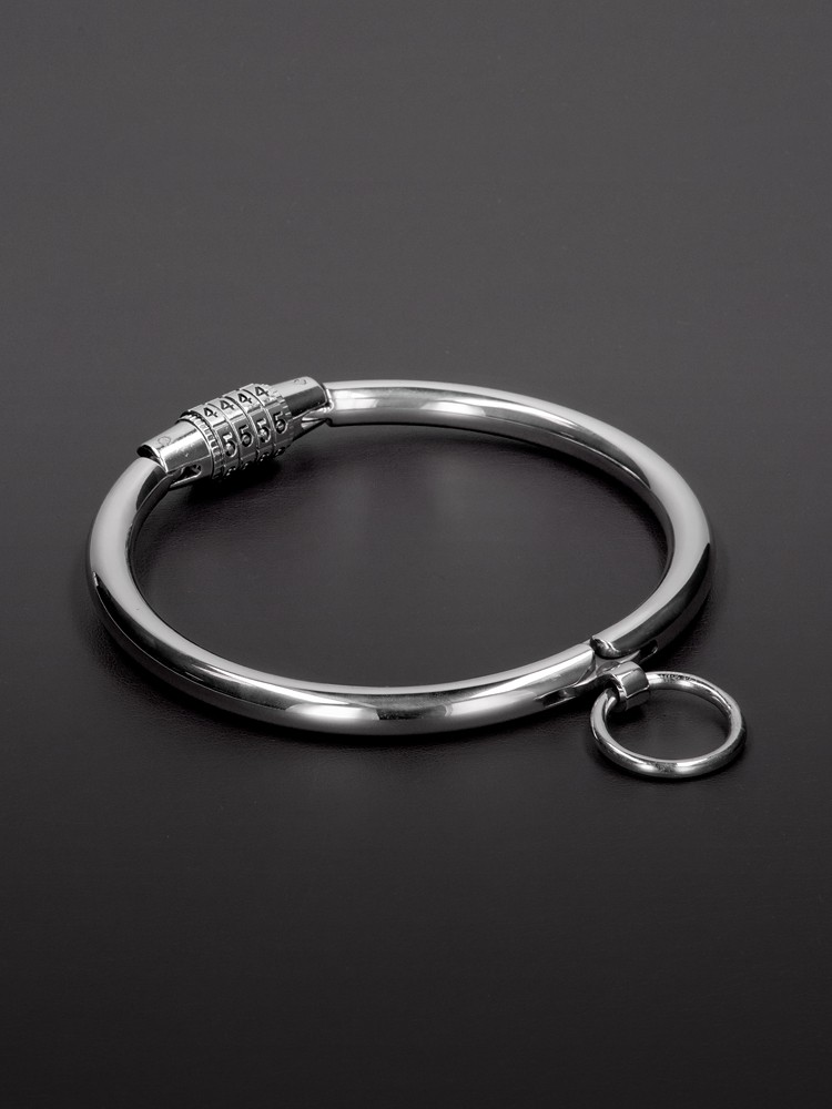 Triune Collar with Combination Lock: Edelstahl-Halsfessel (L)