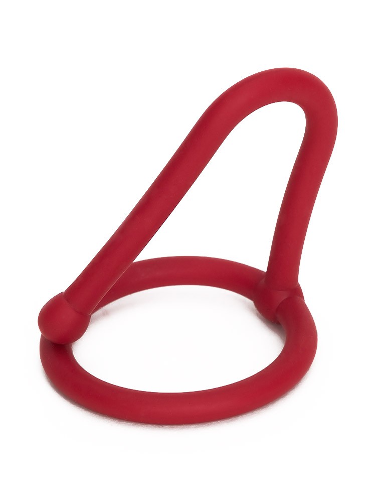 Sport Fucker Silicone Cum Stopper 2.0: Eichelring mit Plug, rot