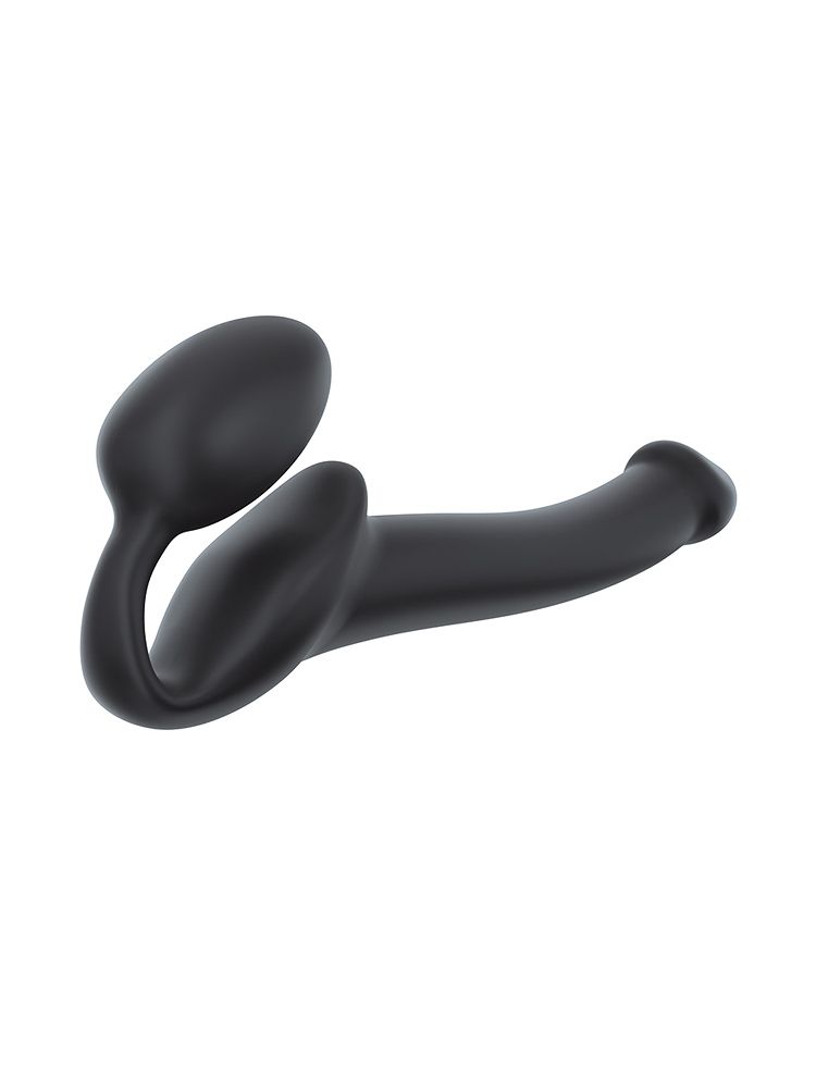 Strap-On-Me Bendable: Strap-On-Dildo, schwarz (L)