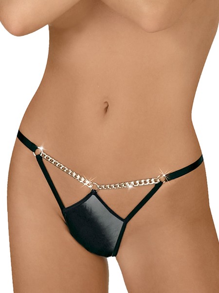 Eros Veneziani Nelli: Lackstring, schwarz (S/M)