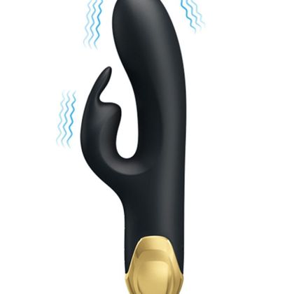 Pretty Love Royal Pleasure Double Pleasure: Bunnyvibrator, schwarz/gold Pretty Love Royal Pleasure Double Pleasure: Bunnyvibrator, schwarz/gold