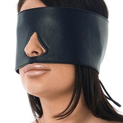 Leder-Augenmaske mit Schnürung, schwarz Leder-Augenmaske mit Schnürung, schwarz