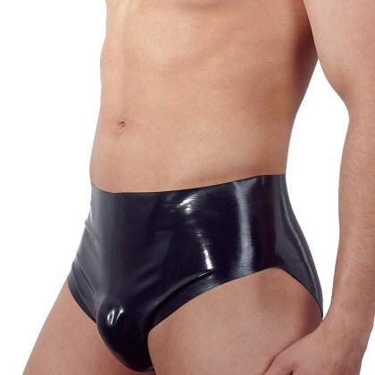 Latex-Herrenslip mit Pump-Plug, schwarz (L) Latex-Herrenslip mit Pump-Plug, schwarz (L)