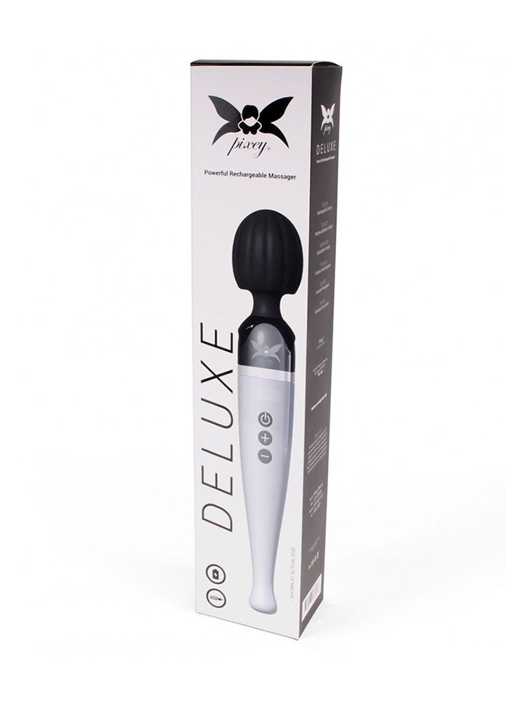 Pixey Deluxe: Wandvibrator, silber/schwarz