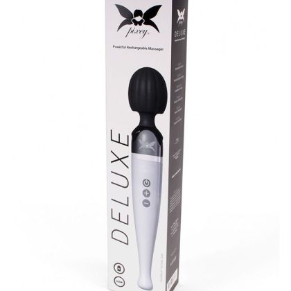 Pixey Deluxe: Wandvibrator, silber/schwarz Pixey Deluxe: Wandvibrator, silber/schwarz