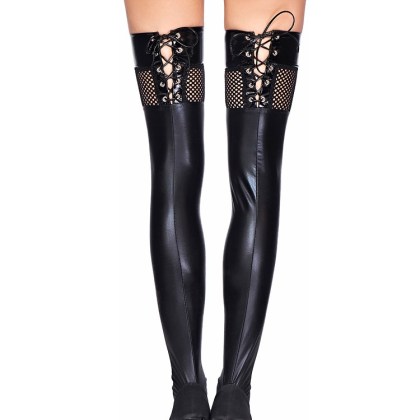 7-Heaven Wetlook-Strapsstrümpfe: Tobati, schwarz (L/XL) 7-Heaven Wetlook-Strapsstrümpfe: Tobati, schwarz (L/XL)