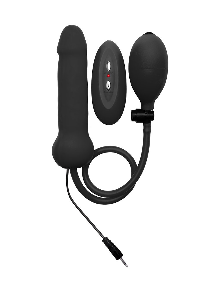 Ouch! Inflatable Vibrating Dong: Vibroplug mit Pumpe, schwarz