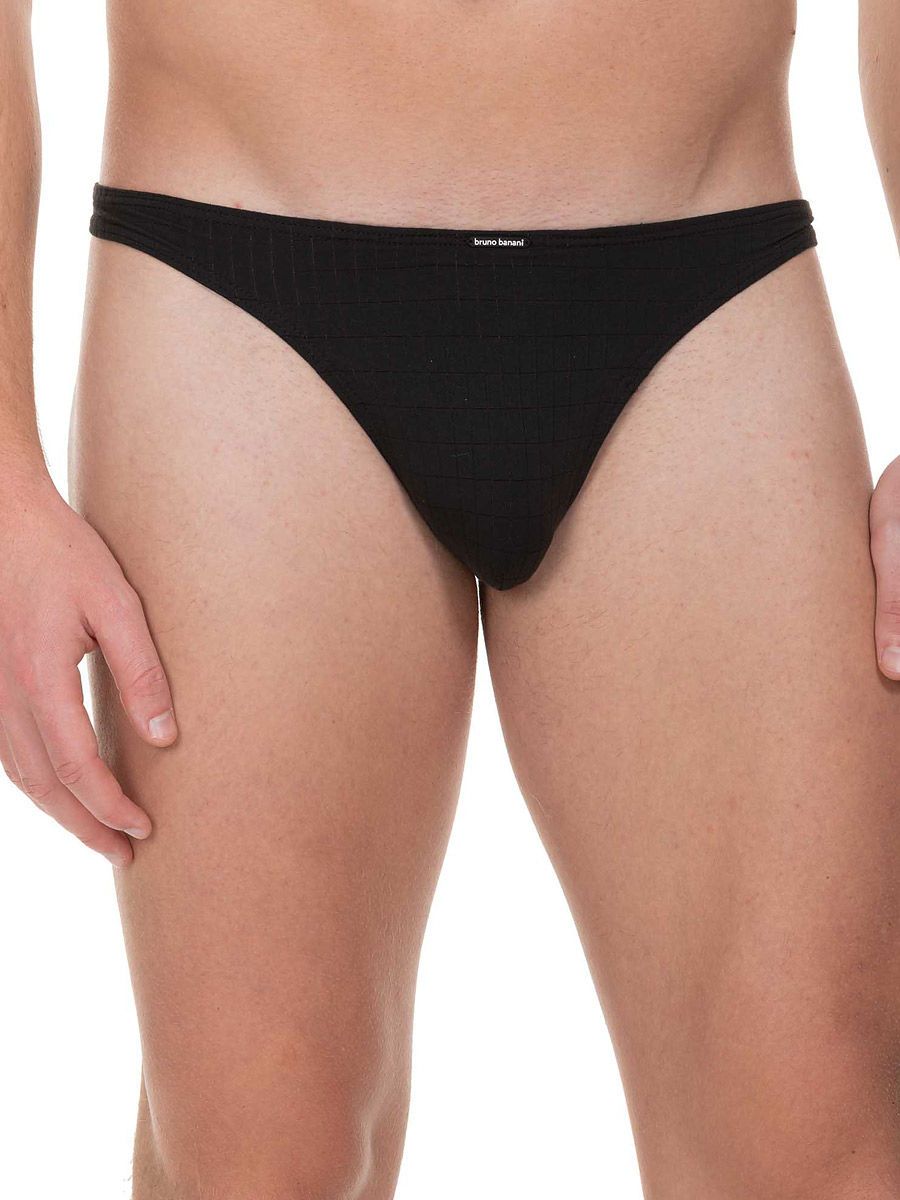 Bruno Banani Check Line 2.0: String, schwarz (S)