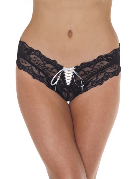 Stringpanty, schwarz (One Size)
