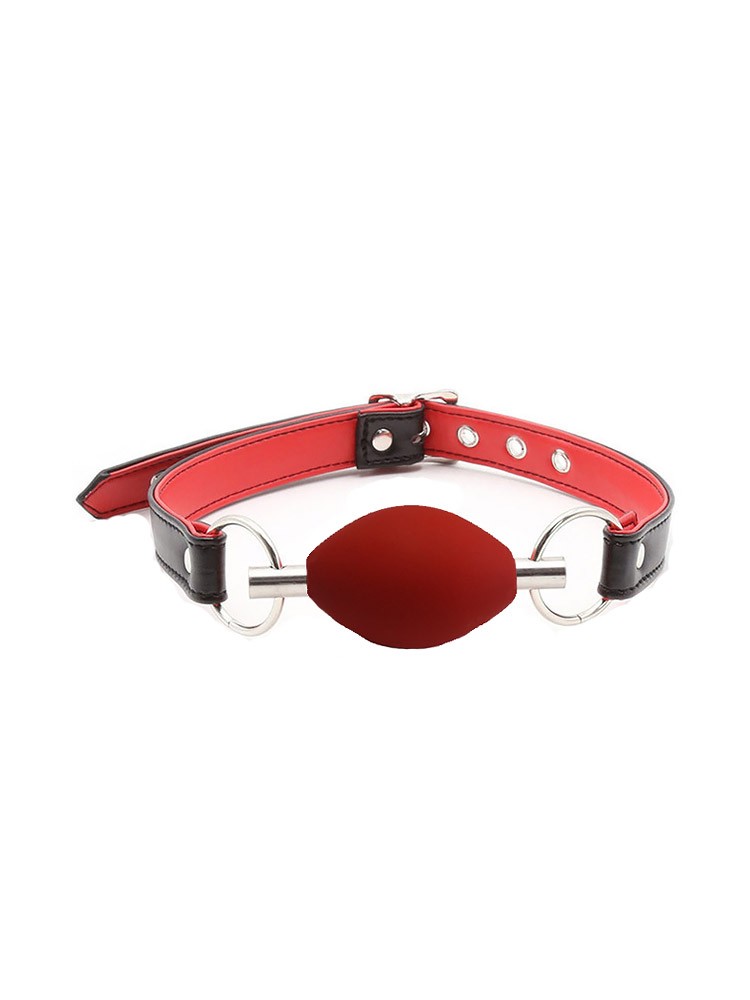 Black Label Silicone Oval Ball Gag: Ballknebel, rot