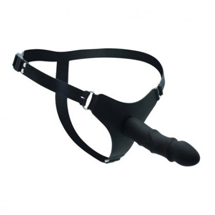 Silikon-Strap-On mit Dildo (14cm), schwarz Silikon-Strap-On mit Dildo (14cm), schwarz