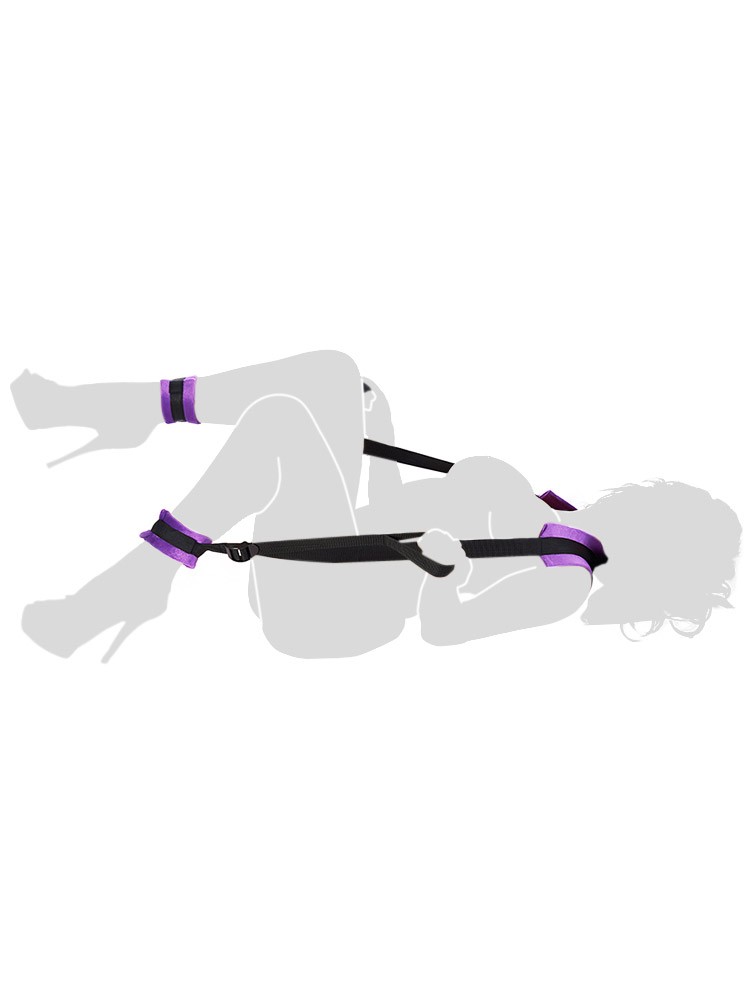 Soft Enhancer Set: Körperfessel mit Fußfesseln, schwarz/lila