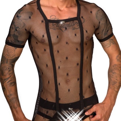 Eros Veneziani Net: T-Shirt, schwarz (M/L) Eros Veneziani Net: T-Shirt, schwarz (M/L)