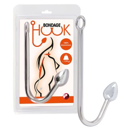 Bondage Hook: Aluminium-Analplug mit Bondagehaken, silber Bondage Hook: Aluminium-Analplug mit Bondagehaken, silber