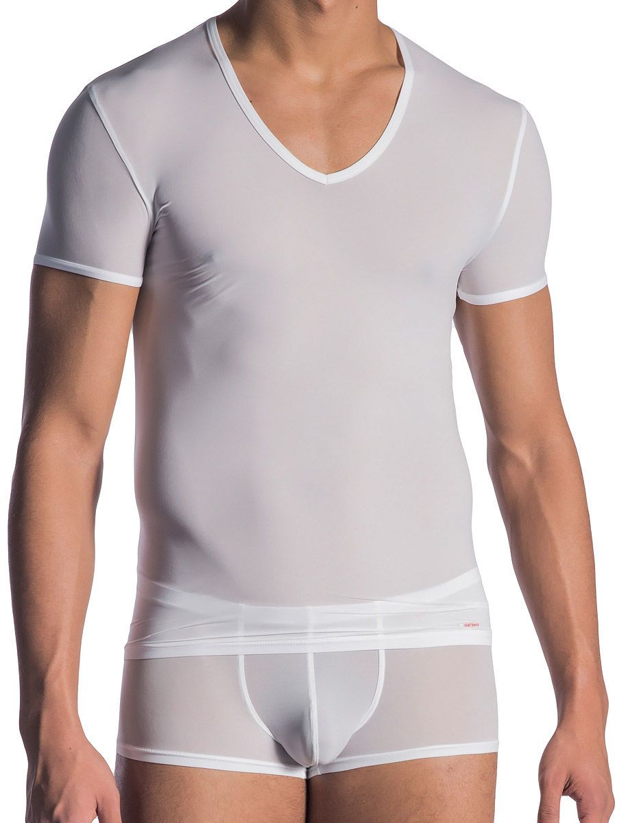 Olaf Benz RED0965: Phantom V-Neck-Shirt, weiß (L)