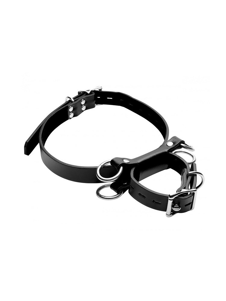 Strict Frog-Tie Restraints: Fuß-Oberschenkel-Fesseln, schwarz