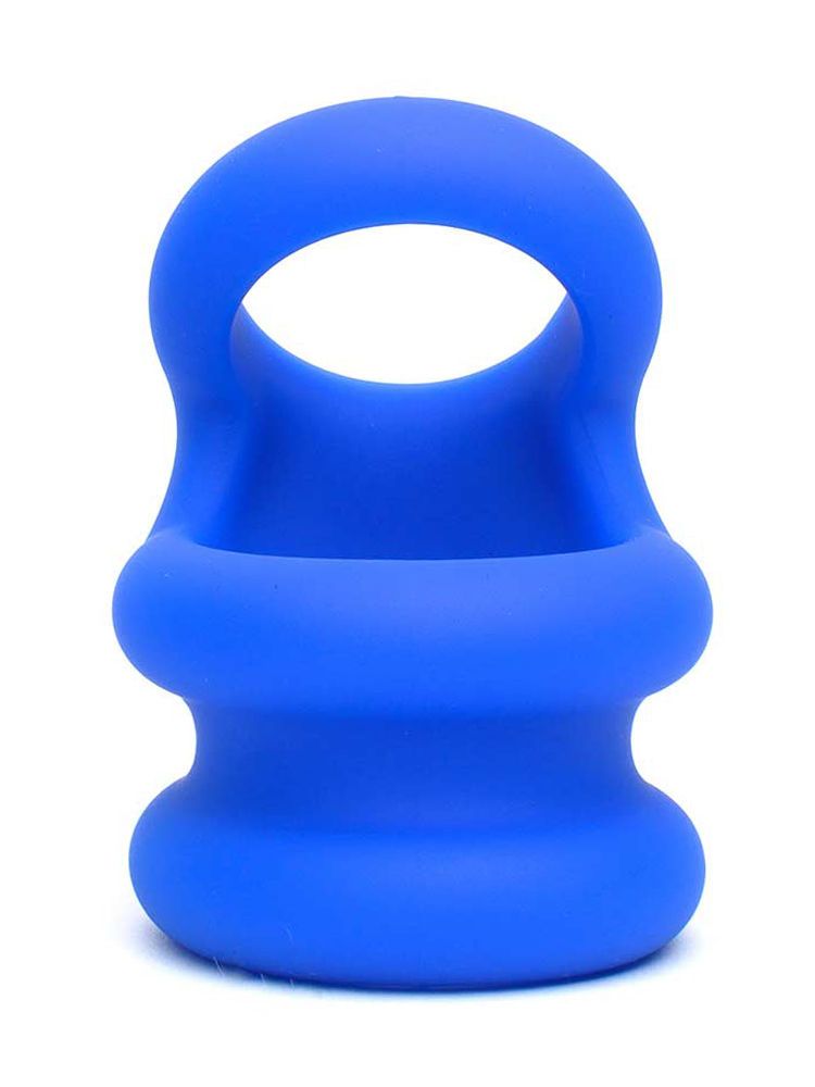 Sport Fucker Switch Hitter: Penisring mit Hodenstretcher, blau