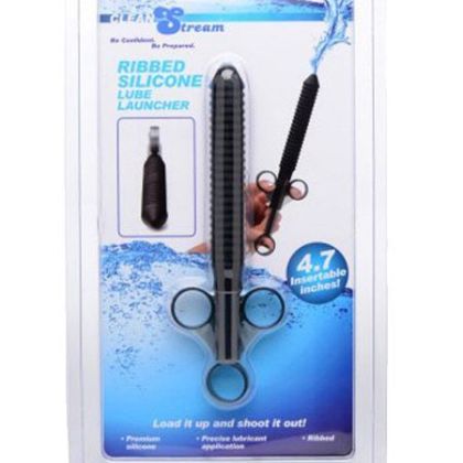 Clean Stream Ribbed: Gleitgel-Applikator, schwarz Clean Stream Ribbed: Gleitgel-Applikator, schwarz