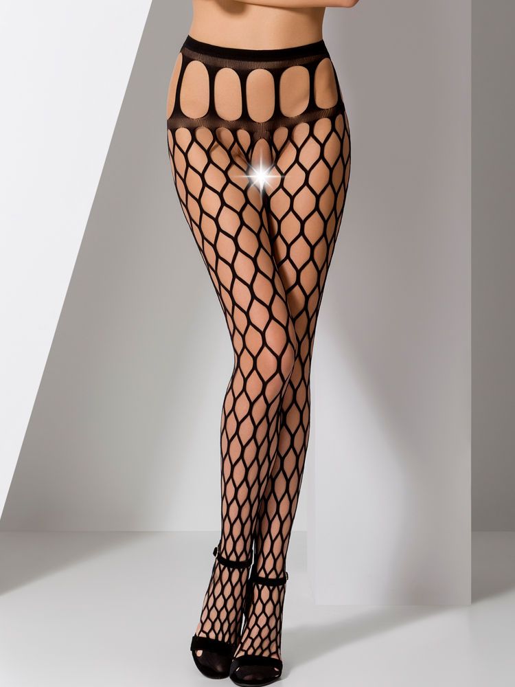 Passion: Ouvert-Strumpfhose S021, schwarz (One Size)