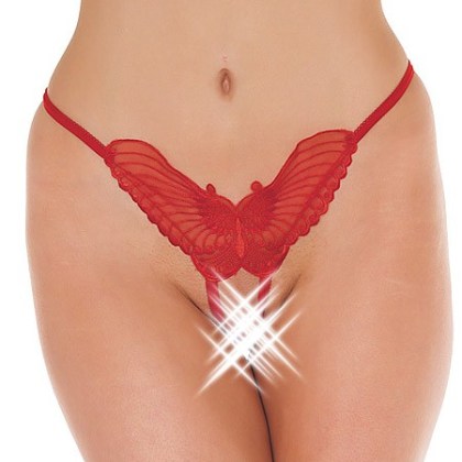 Ouvert-Tanga: Schmetterling, rot (One Size) Ouvert-Tanga: Schmetterling, rot (One Size)