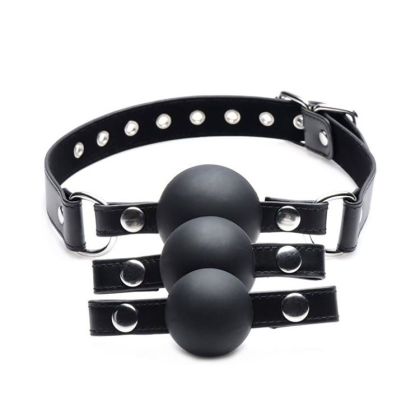 Strict Gag-Ball: Knebelball-Set 4-teilig, schwarz Strict Gag-Ball: Knebelball-Set 4-teilig, schwarz