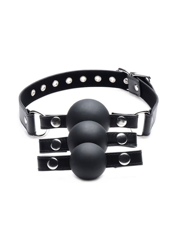 Strict Gag-Ball: Knebelball-Set 4-teilig, schwarz