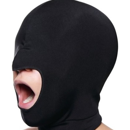 Master Series Blow Hole Open Mouth Spandex Hood: Kopfmaske, schwarz Master Series Blow Hole Open Mouth Spandex Hood: Kopfmaske, schwarz
