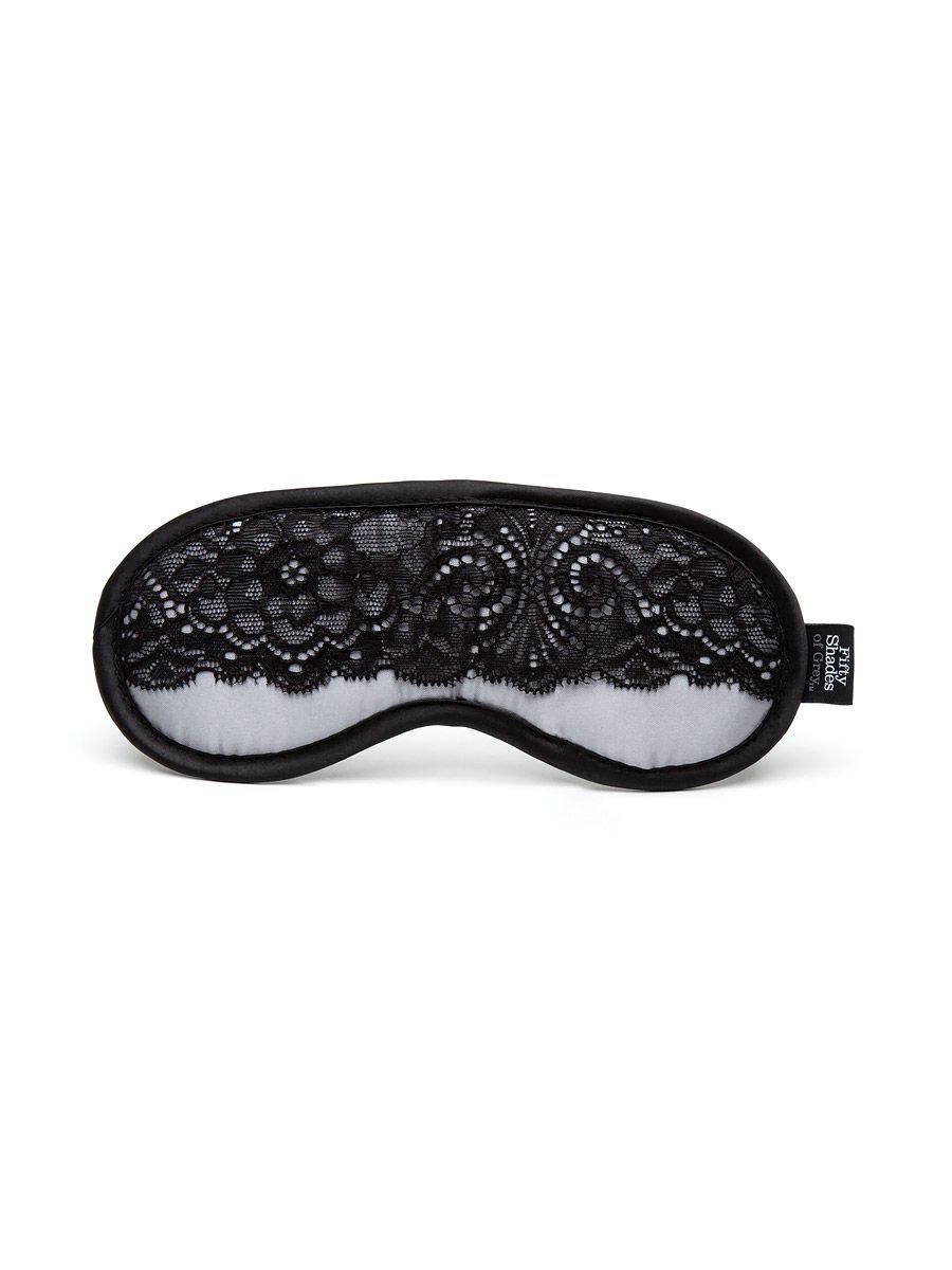 Fifty Shades of Grey Satin & Lace Blindfold: Augenbinde, schwarz/silber