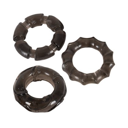 Stretchy Cockrings: Penisringe-Set, smoke Stretchy Cockrings: Penisringe-Set, smoke