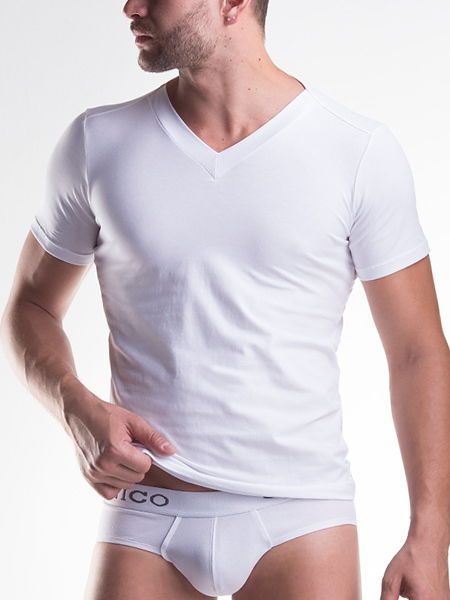 Unico Clasicos: V-Neck-Shirt, weiß (L)