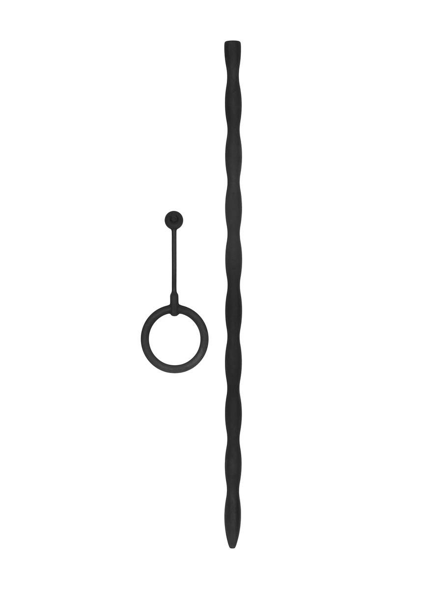 Ouch! Silicone Plug & Cock Ring: Dilator- und Penisring-Set, schwarz