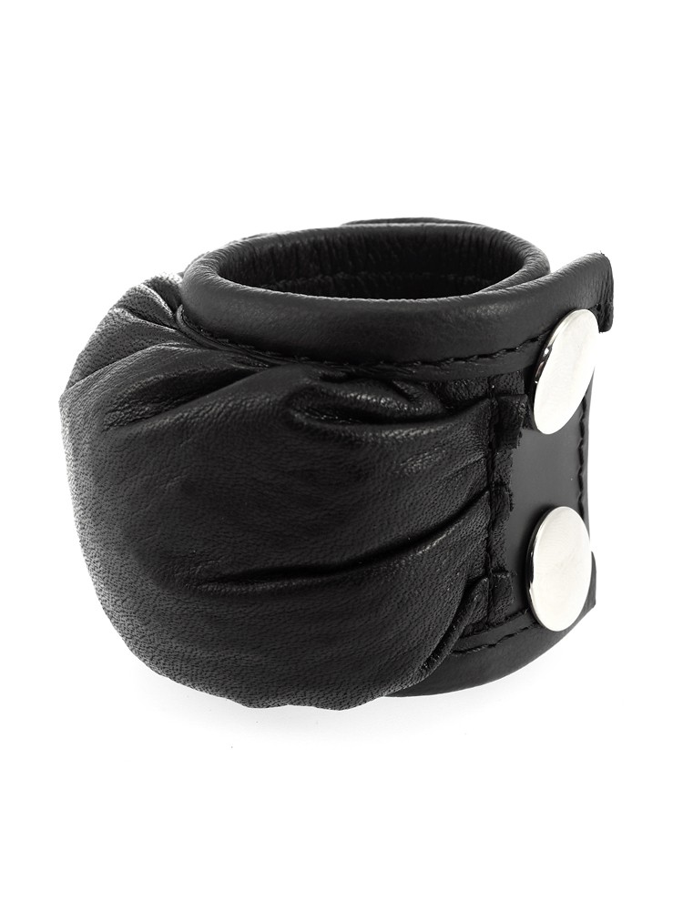 Leder-Hodenstretcher mit Gewicht (450g), schwarz