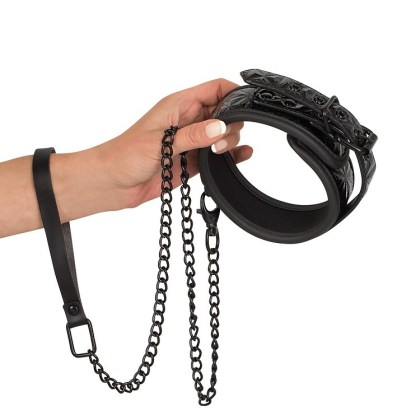 Bad Kitty Halsfessel mit Führkette, schwarz Bad Kitty Halsfessel mit Führkette, schwarz