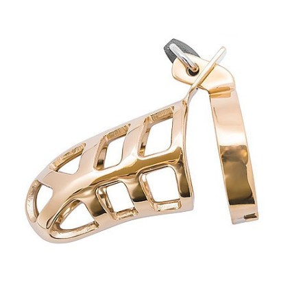 Brutal Stainless Steel Chastity Cage: Peniskäfig, gold Brutal Stainless Steel Chastity Cage: Peniskäfig, gold