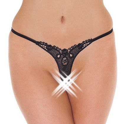 Ouvert-Ministring: Flowers, schwarz (One Size) Ouvert-Ministring: Flowers, schwarz (One Size)