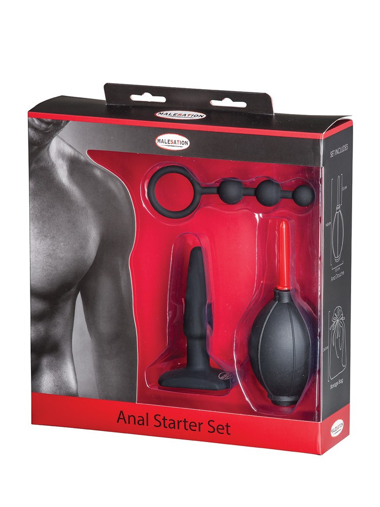 Malesation Anal Starter: Analtoy-Set, schwarz/rot