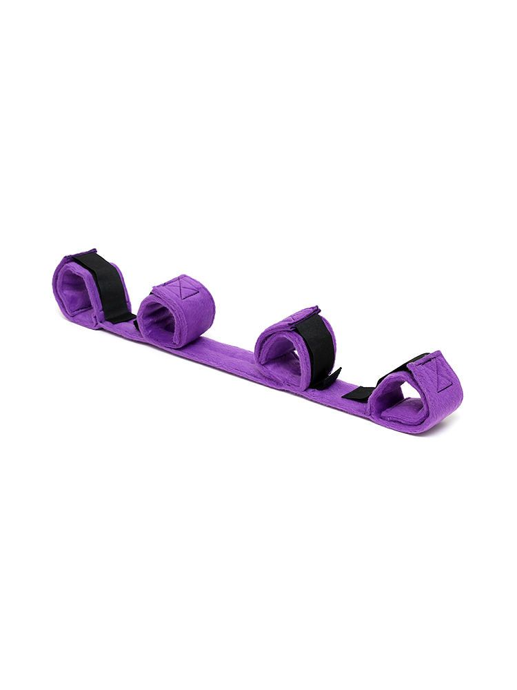 Softbondage Spreizstange mit Hand- und Fußfesseln, lila/schwarz