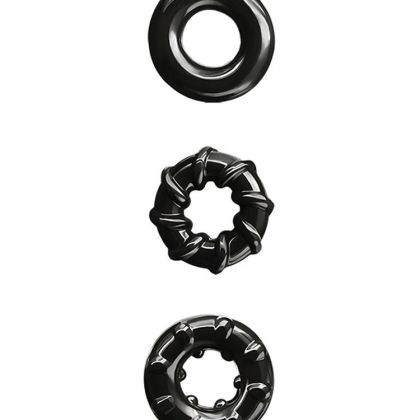 Renegade Dyno Rings: Penisring 3er Set, schwarz Renegade Dyno Rings: Penisring 3er Set, schwarz